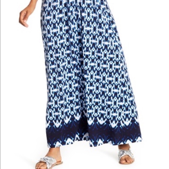 TART CHLOE MATERNITY MAXI DRESS CIRCLE TIE DYE BLUE WHITE NWOT - Picture 5 of 16